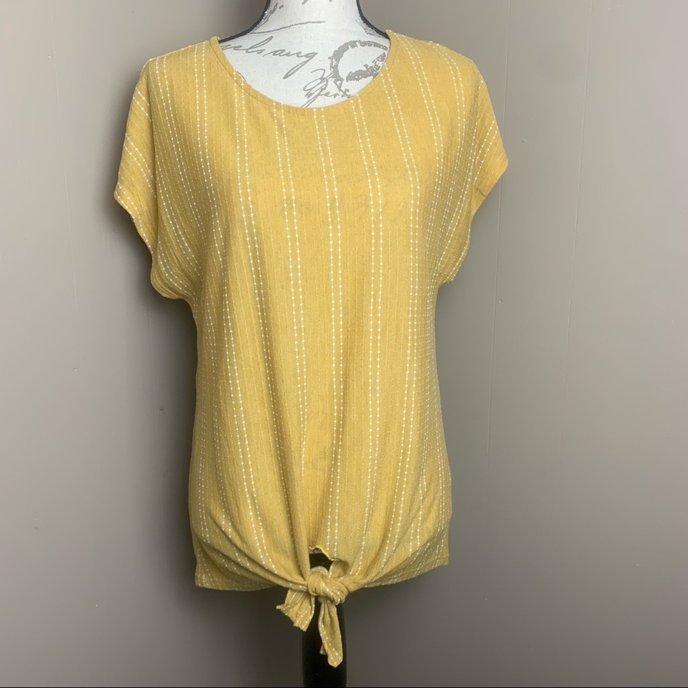 Anthropologie W5 Striped Tie Front Top L
